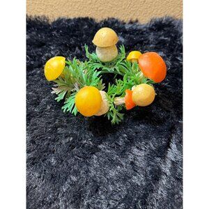 Vintage Mushrooms Deldan Design Italy Plastic Wreath 1960s Centerpiece